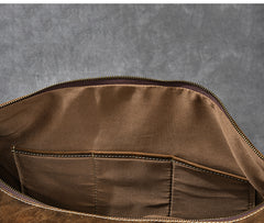 Retro Brown Leather Men's Business Overnight Bag Large Travel Bag Coffee Duffel Bag Weekender Bag For Men - iwalletsmen