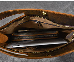 Retro Brown Leather Mens Business Clutch Bag Side Bag Handbag Small Messenger Bag For Men - iwalletsmen