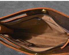 Retro Brown Leather Mens Business Clutch Bag Side Bag Handbag Small Messenger Bag For Men - iwalletsmen