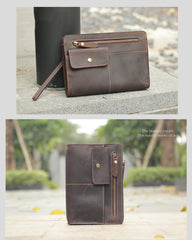 Cool Business Leather Mens Small Messenger Bag Wristlet Bag Side Bag Purse Clutch For Men - iwalletsmen