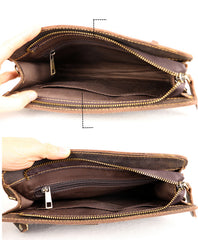 Cool Business Leather Mens Small Messenger Bag Wristlet Bag Side Bag Purse Clutch For Men - iwalletsmen