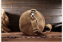 Light Brown Leather Mens Barrel Shoulder Bag Side Bag Messenger Bag For Men - iwalletsmen