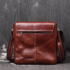 Vintage Leather Men's Small Side Bag Vertical Messenger Bag Shoulder B –  iwalletsmen