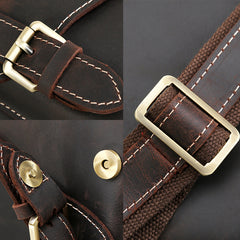 Vintage Leather Men's Small Side Bag Vertical Messenger Bag Shoulder Bag For Men - iwalletsmen