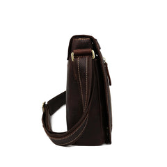 Vintage Casual Leather Mens 12inch Messenger Bag Side Bag Shoulder Bag for Men - iwalletsmen