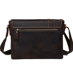 Vintage Casual Leather Mens 12inch Messenger Bag Side Bag Shoulder Bag for Men - iwalletsmen