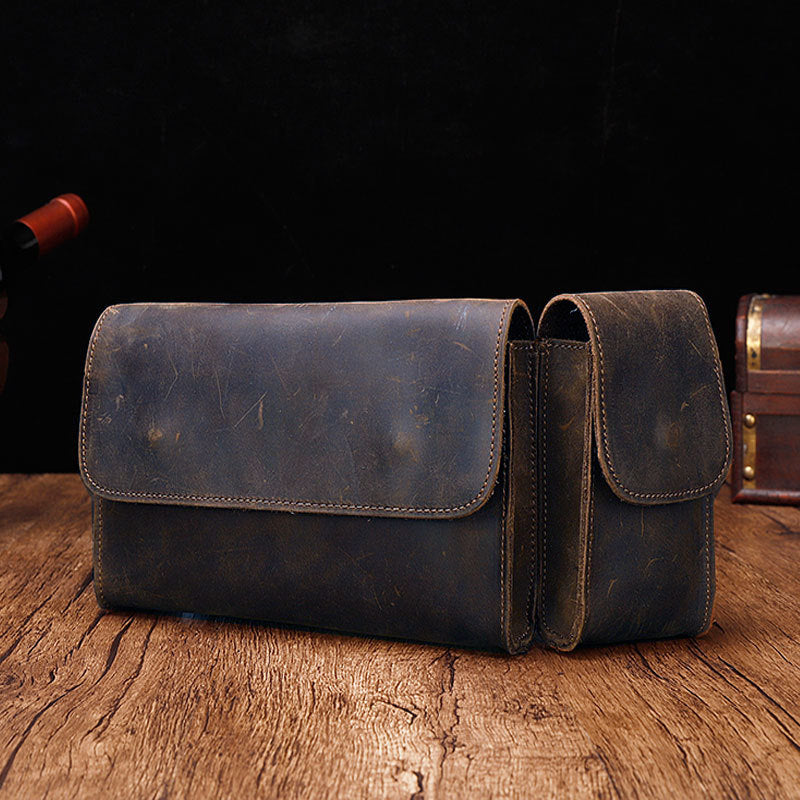 Cool Fashion LEATHER MEN'S Fanny Pack Waist Pack Belt Bag Belt Pack For Men - iwalletsmen