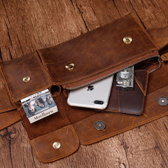 Cool Fashion LEATHER MEN'S Fanny Pack Waist Pack Belt Bag Belt Pack For Men - iwalletsmen