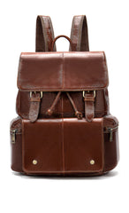 Fashion Leather Men's School Backpack 14inch Computer Backpack Satchel Backpack For Men - iwalletsmen