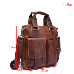 Cool Leather Mens Small Briefcase Handbag Business Handbag Shoulder Bag For Men - iwalletsmen
