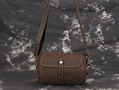 Cool Fashion Leather Mens Small Barrel Shoulder Bag Side Bag Messenger Bag For Men - iwalletsmen