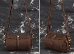 Cool Fashion Leather Mens Small Barrel Shoulder Bag Side Bag Messenger Bag For Men - iwalletsmen