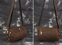 Cool Fashion Leather Mens Small Barrel Shoulder Bag Side Bag Messenger Bag For Men - iwalletsmen