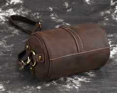Cool Fashion Leather Mens Small Barrel Shoulder Bag Side Bag Messenger Bag For Men - iwalletsmen