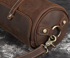 Cool Fashion Leather Mens Small Barrel Shoulder Bag Side Bag Messenger Bag For Men - iwalletsmen
