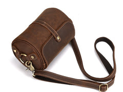 Cool Fashion Leather Mens Small Barrel Shoulder Bag Side Bag Messenger Bag For Men - iwalletsmen