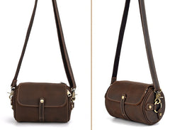 Cool Fashion Leather Mens Small Barrel Shoulder Bag Side Bag Messenger Bag For Men - iwalletsmen