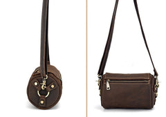 Cool Fashion Leather Mens Small Barrel Shoulder Bag Side Bag Messenger Bag For Men - iwalletsmen