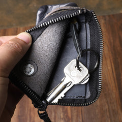 Retro Handmade Mens Leather Key Purse Black Car Key Wallet Card Wallet For Men - iwalletsmen