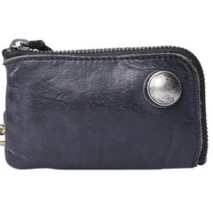 Retro Handmade Mens Leather Key Purse Black Car Key Wallet Card Wallet For Men - iwalletsmen
