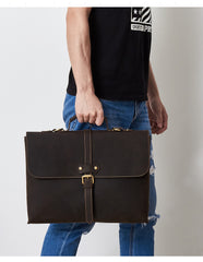 Vintage LEATHER MENS BRIEFCASE BUSINESS Bag VINTAGE 14inch Laptop SHOULDER BAG HANDBAGS FOR MEN - iwalletsmen