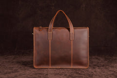 Vintage Leather Mens Laptop Handbag Work Bag Business Bag Shoulder Bag For Men - iwalletsmen