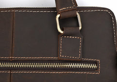 Vintage Leather Mens Briefcase Handbags 10inch Shoulder Bag Business Bag For Men - iwalletsmen