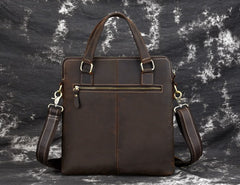 Vintage Leather Mens Briefcase Handbags 10inch Shoulder Bag Business Bag For Men - iwalletsmen