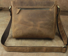 Leather Brown Mens Vintage Small Side Bag Shoulder Bags Small Messenger Bag For Men - iwalletsmen