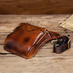 Cool Leather Men's Belt Pouch Waist Bag Small Side Bag Drop Leg Bag For Men - iwalletsmen