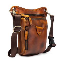 Cool Leather Men's Belt Pouch Waist Bag Small Side Bag Drop Leg Bag For Men - iwalletsmen