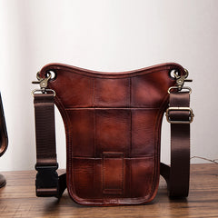 Cool Leather Men's Belt Pouch Waist Bag Small Side Bag Drop Leg Bag For Men - iwalletsmen