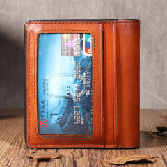Brown Leather Mens Cool billfold Leather Wallet Men Small Bifold Wallets for Men - iwalletsmen
