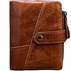 Cool Brown Leather Mens billfold Wallet Bifold SMall Wallet Black Front Pocket Wallet For Men - iwalletsmen