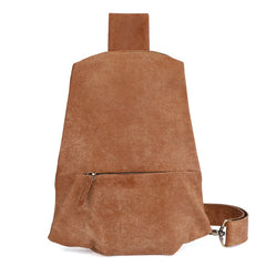 Cool Brown Leather Mens Sling Bag Sling Shoulder Bag Chest Bag Sling Crossbody Bag For Men - iwalletsmen