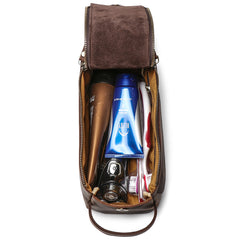 Cool Brown Leather Men's Box Clutch Bag Portable Bag Mini Handbag for Men - iwalletsmen