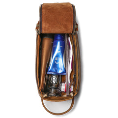 Cool Brown Leather Men's Box Clutch Bag Portable Bag Mini Handbag for Men - iwalletsmen
