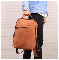 Cool Leather Mens 13inch Computer Backpack School Backpack Travel Backpack for Men - iwalletsmen