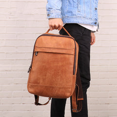 Cool Leather Mens 13inch Computer Backpack School Backpack Travel Backpack for Men - iwalletsmen