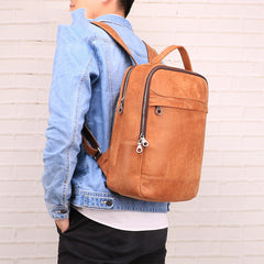 Cool Leather Mens 13inch Computer Backpack School Backpack Travel Backpack for Men - iwalletsmen