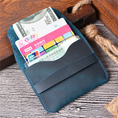 Vintage Brown Leather Men's Coin Holder Black Card Wallet Slim billfold Wallet For Men - iwalletsmen