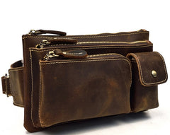 Brown Cool LEATHER MENS FANNY PACK FOR MEN BUMBAG Vintage WAIST BAGS - iwalletsmen