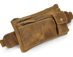 Brown Cool LEATHER MENS FANNY PACK FOR MEN BUMBAG Vintage WAIST BAGS - iwalletsmen