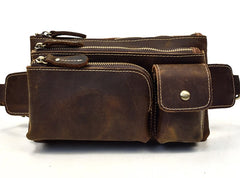 Brown Cool LEATHER MENS FANNY PACK FOR MEN BUMBAG Vintage WAIST BAGS - iwalletsmen