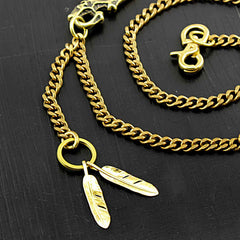 Gold Skull Wallet Chain Long Biker Wallet Chain Gold Pants Chain For Men 