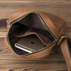 Black LEATHER MEN'S Small Side bag Brown Vertical Phone Bag MESSENGER BAG Courier Bag FOR MEN - iwalletsmen