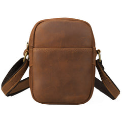 Black LEATHER MEN'S Small Side bag Brown Vertical Phone Bag MESSENGER BAG Courier Bag FOR MEN - iwalletsmen