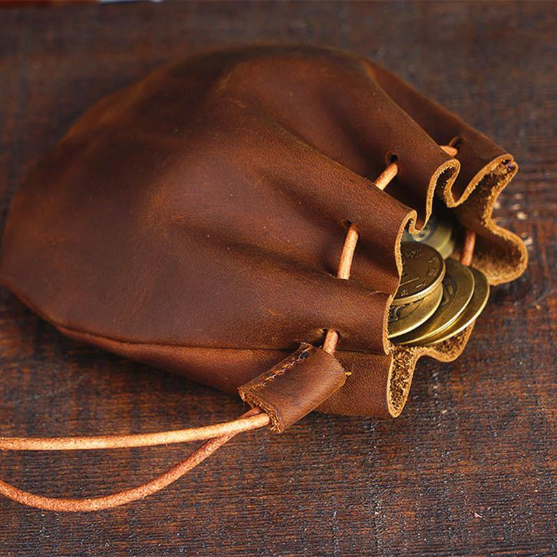 Leather Drawstring Coin Pouch MINI Medieval Pouch Medieval Coin Pouch ...