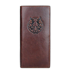 Simple Brown Leather Long Wallet for Men Bifold Long Wallet Brown Multi-Cards Wallet For Men - iwalletsmen