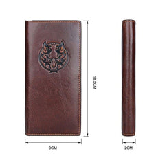Simple Brown Leather Long Wallet for Men Bifold Long Wallet Brown Multi-Cards Wallet For Men - iwalletsmen